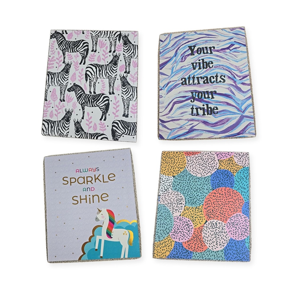 Top Flight Decorative Pocket Folders Lot of 4 3 Ring Binder School New